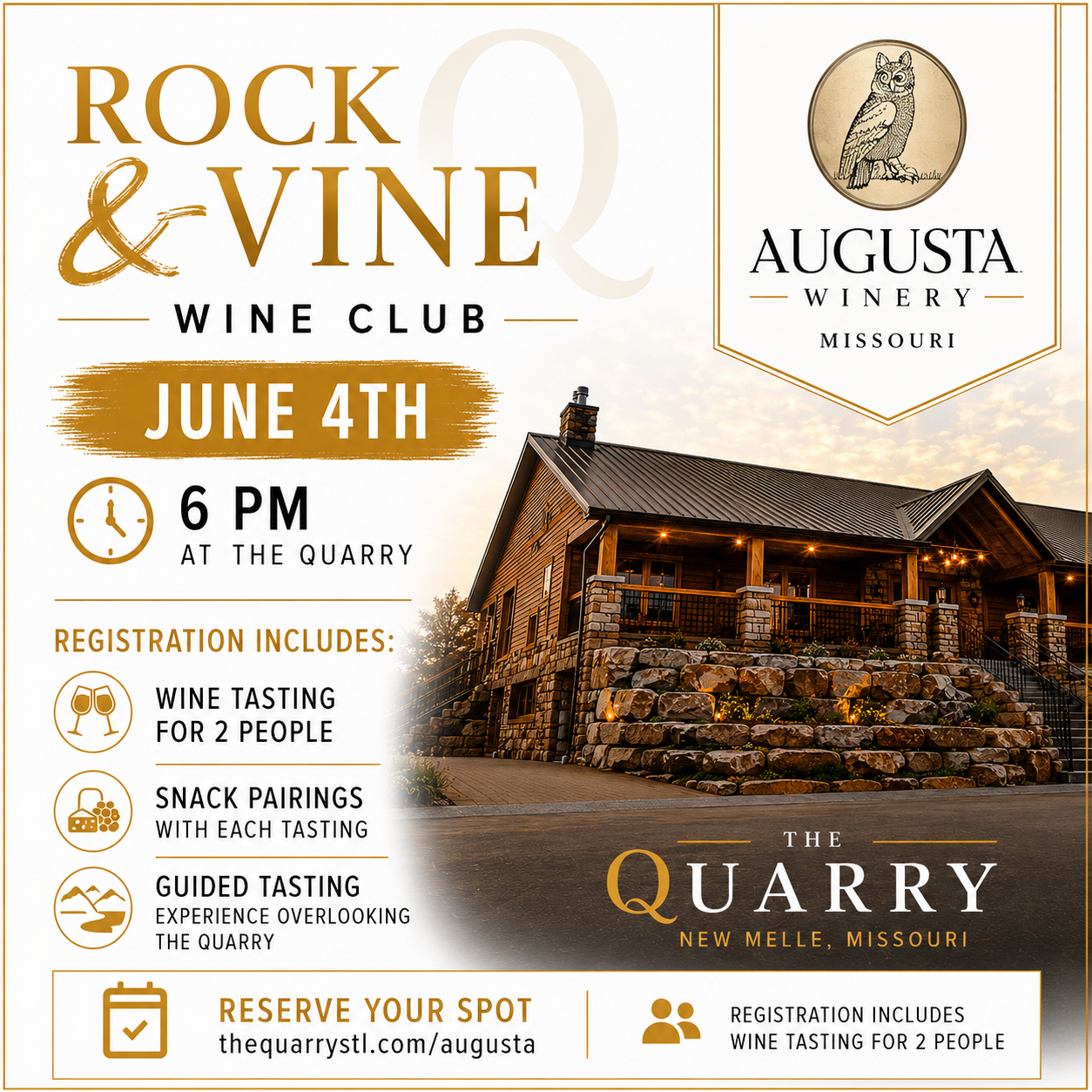Rock & Vine Wine Club - Augusta Winery - June 4, 2026