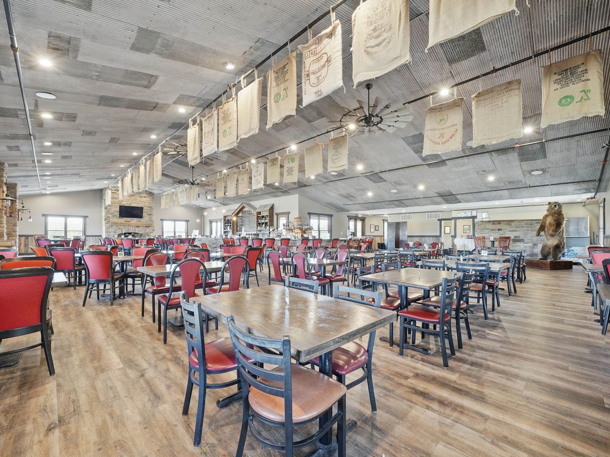 Evening reception on the patio at The Quarry, 26-acre lakeside venue
